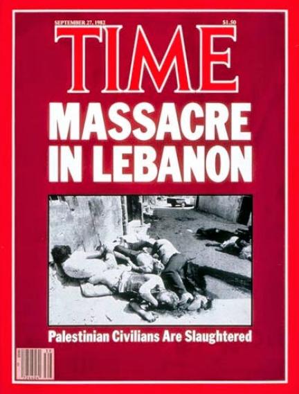 Capa da revista Time sobre massacre no Líbano