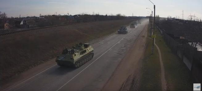 Coluna tanques russos